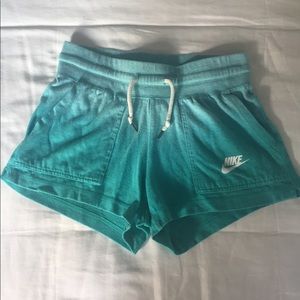 Nike turquoise ombré cotton jersey shorts